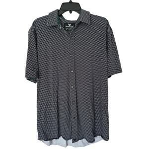 NWOT Buttercloth Men's Black Micro-Print Button-Up Shirt Size XL